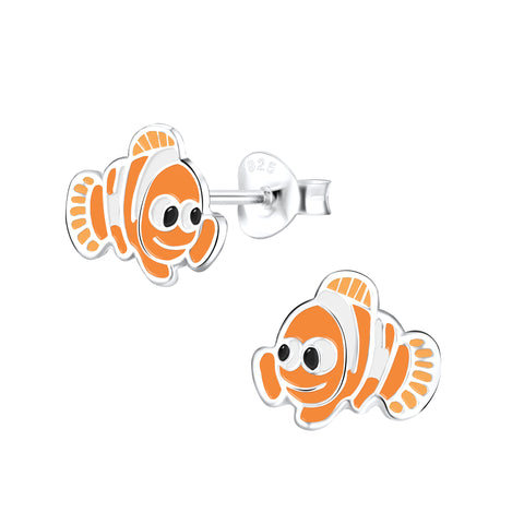 Silver Clown Fish Ear Studs
