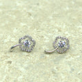 EAR STUD CZ FLOWER STALK