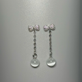 Dangling Ribbon with Moonstone Earrings