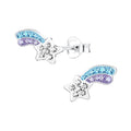 Blue Purple Shooting Star Crystal Studs