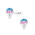 Blue/Pink Ice Cream Zircon Cone Studs