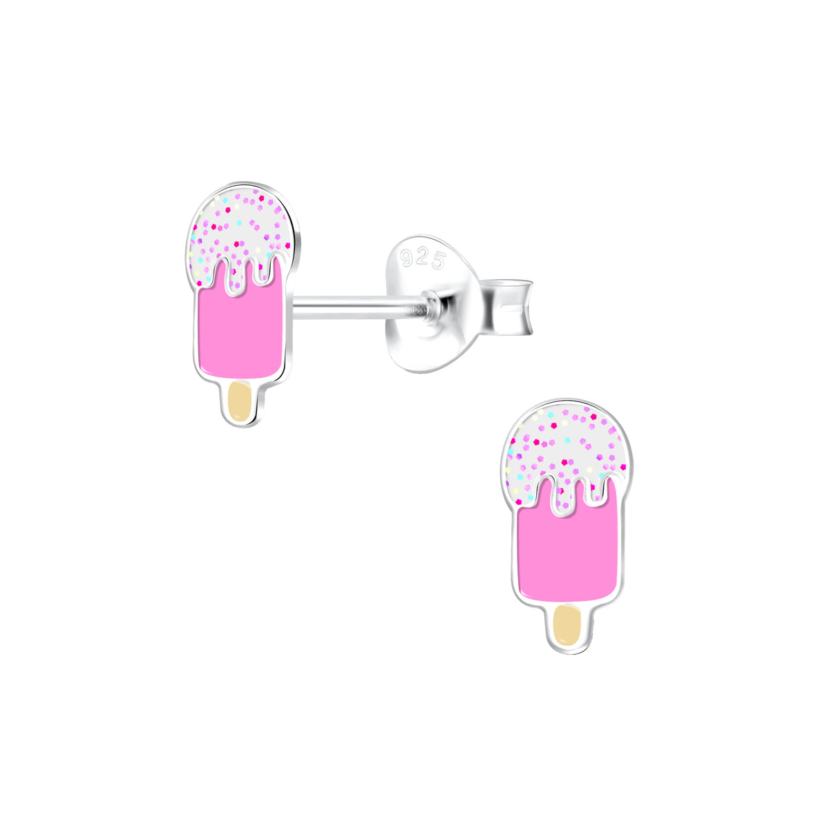 White/Pink Melted Ice Cream Stick Studs