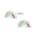 Rainbow Zircon Ear Studs