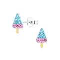 Blue/Pink Crystal Popsicle Ear Studs