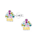 Cupcake Rainbow Zircon Ear Studs