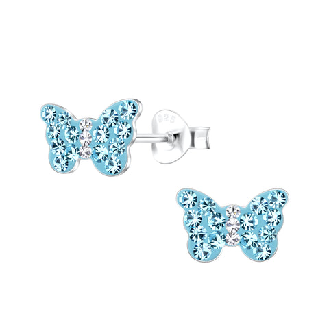 Butterfly Silver Crystal Blue