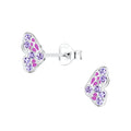 Purple Butterfly Wing Zircon Ear Studs