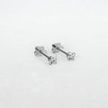 14K White Gold Screwtube 3mm+8mm (per pair)