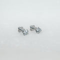 14K White Gold Screwtube 4mm+6.5mm (per pair)