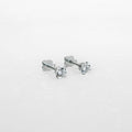 14K White Gold Screwtube 4mm+8mm (per pair)