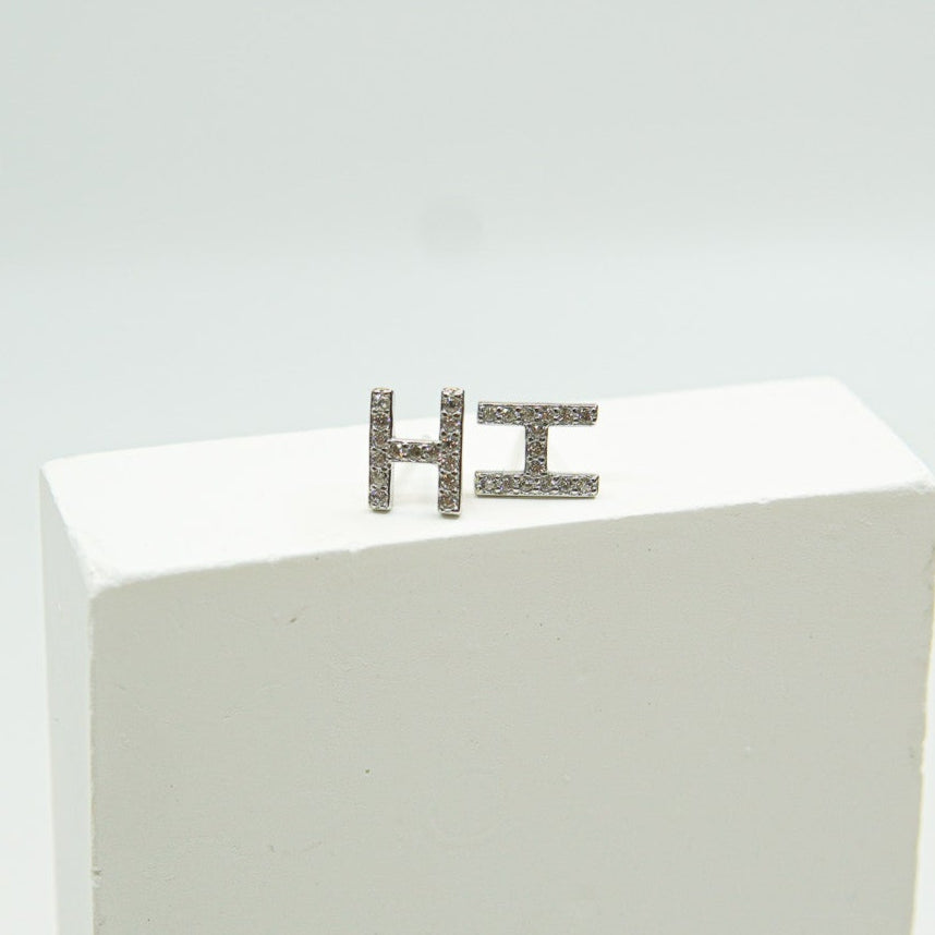 Letter H Earring