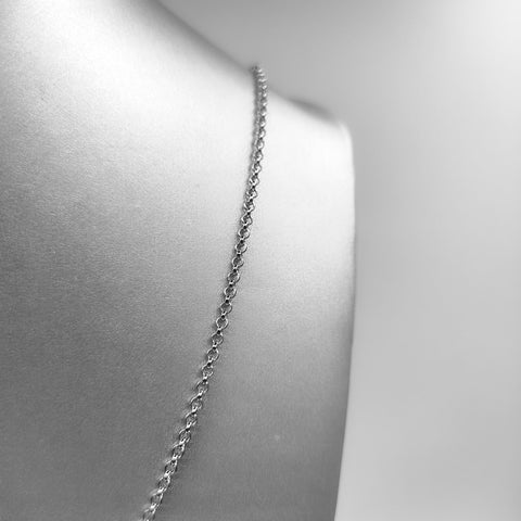 Silver Necklace - 2mm Thin Oreo