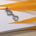 Double Dangling CZ Heart Pendant