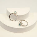 RING MERMAID TAIL WITH BLUE GLASS STONE