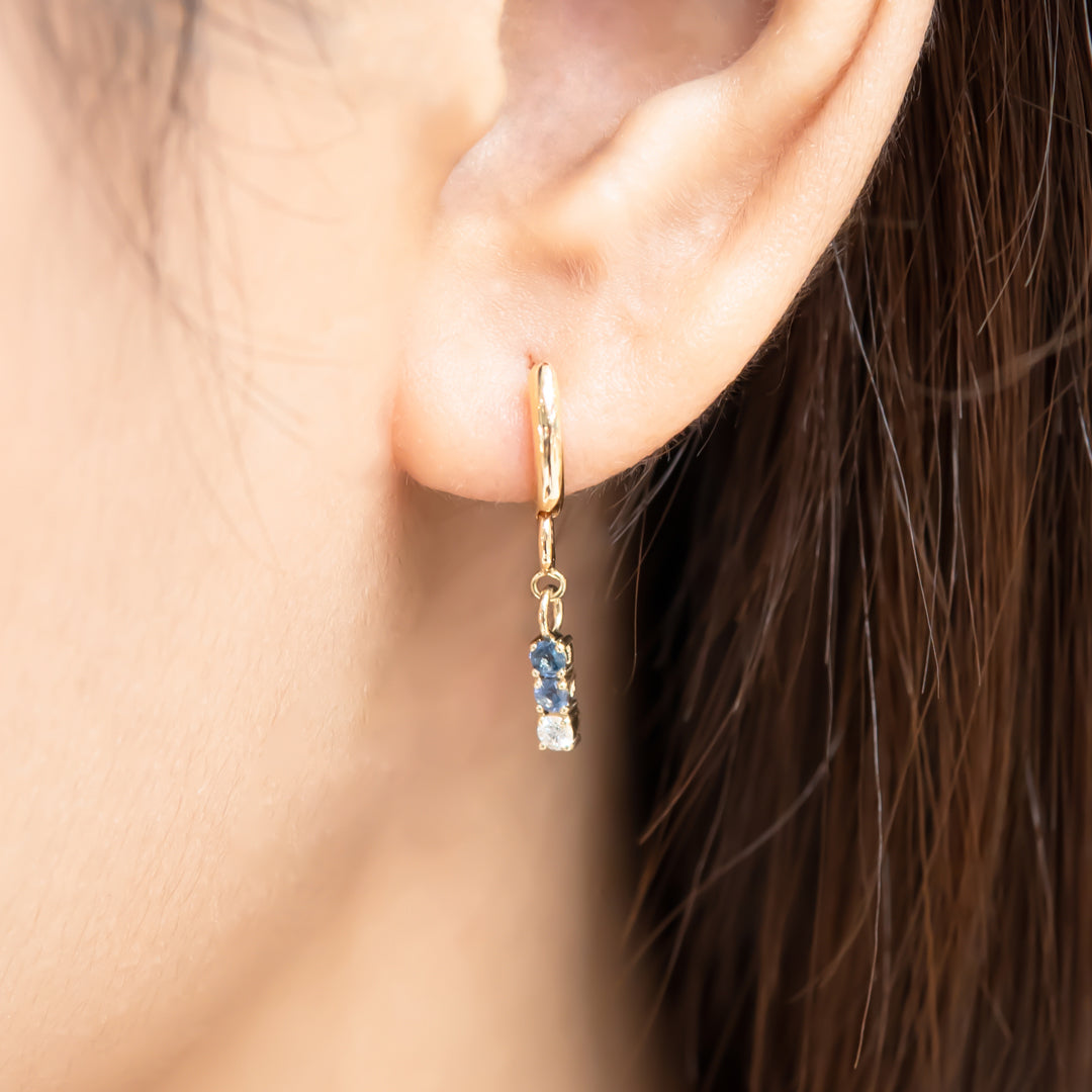 Tower Charm with Natural Diamond & Blue Sapphires