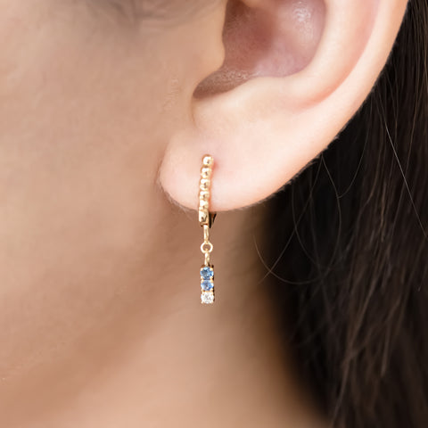 Tower Charm with Natural Diamond & Blue Sapphires
