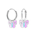 Butterfly White/Pur Charm Hoop