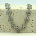 BRACELET- FAUCETED SILVER CLOVERS CHAIN