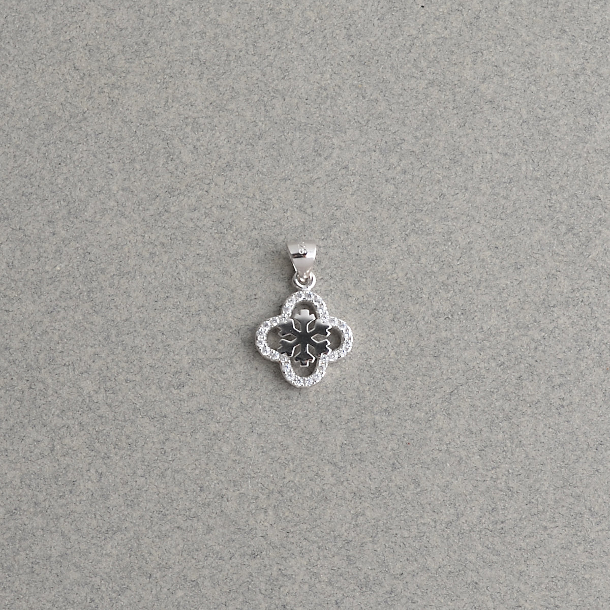 Snowflake in Four-Leaf Clover Pendant
