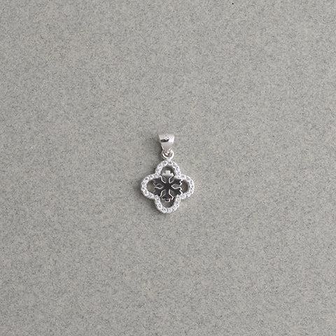 Snowflake in Four-Leaf Clover Pendant