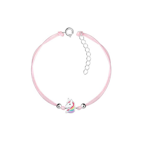 Unicorn Head Cord Bracelet Pink