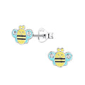 Blue Bee Zircon Ear Studs
