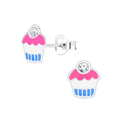 Silver PWB Cupcake B Ear Studs