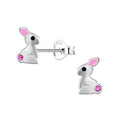 Silver Rabbit Ear Studs