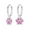 Light Rose Paw Hoop Crystal