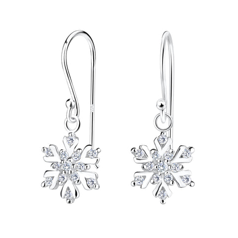 Crystal Snowflake Dangle Earrings