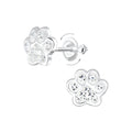 Paw Print Crystal Screwback