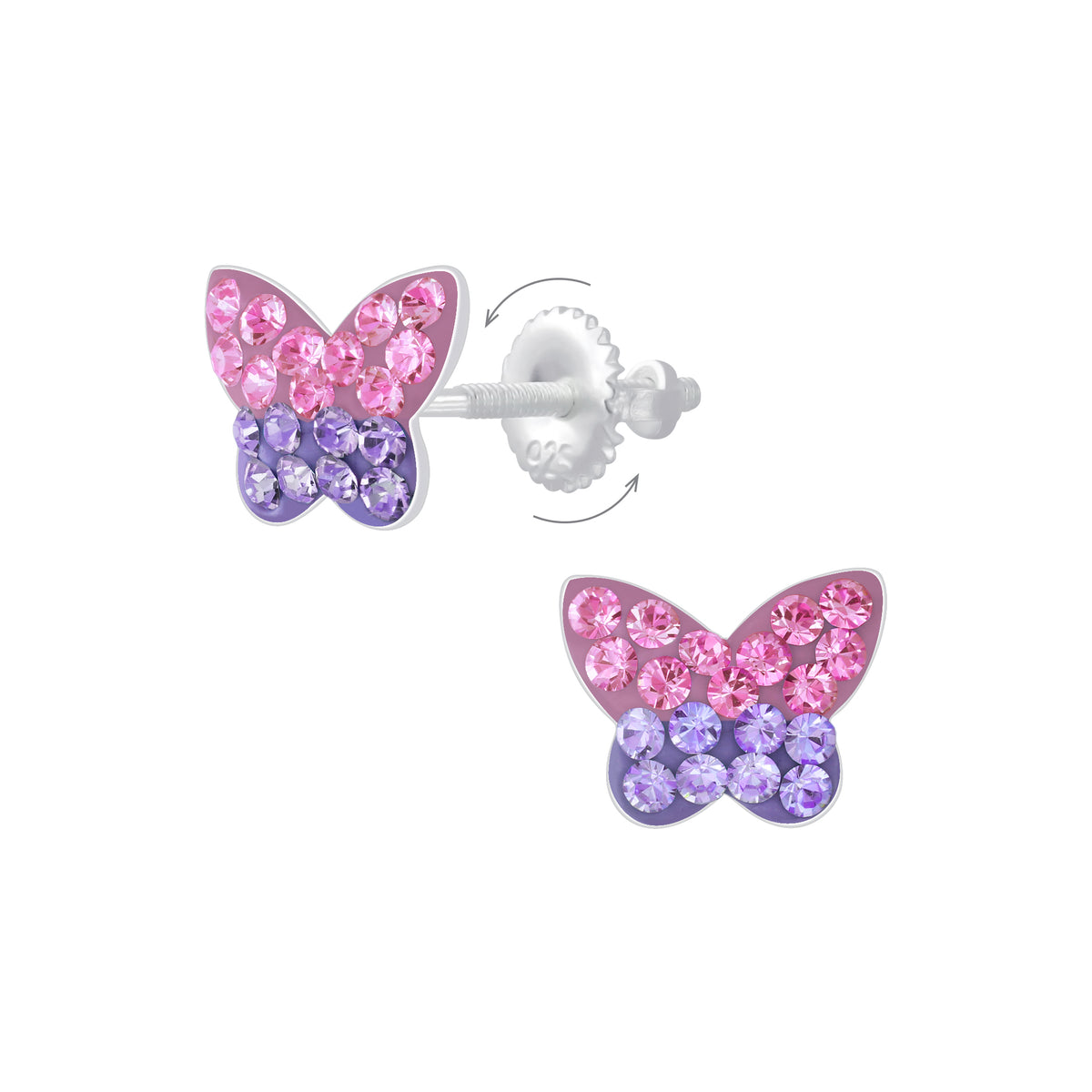 Butterfly Screwback - Pink & Purple