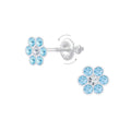 Blue Crystal Flower Screwback