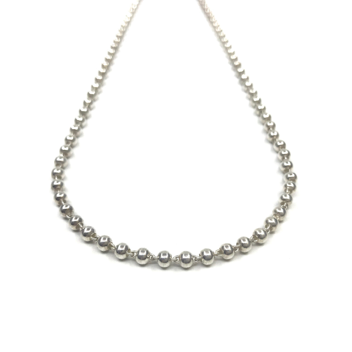 Silver Necklace - Big Ball Links