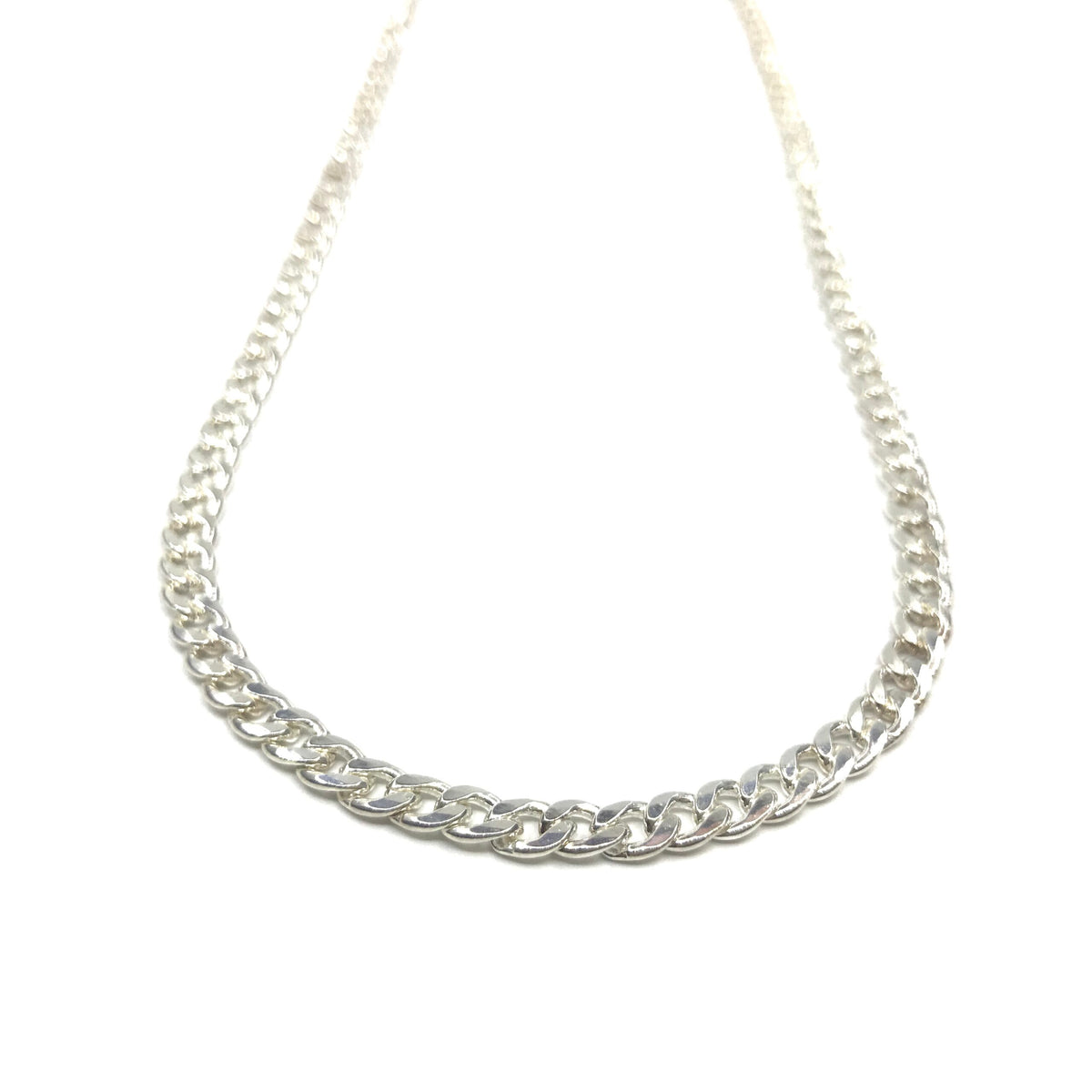 Silver Necklace - Flat Oval Chain