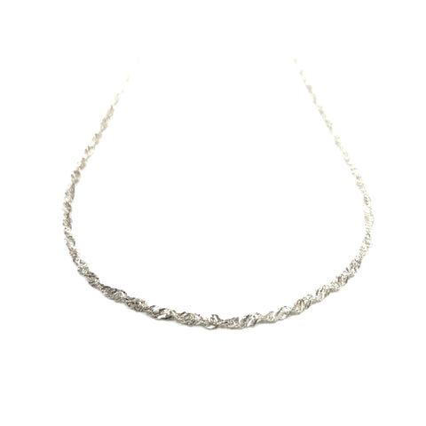 Silver Necklace - 990 Pure Silver Water Wave