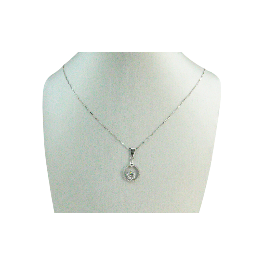 N+P Necklace Circle with CZ