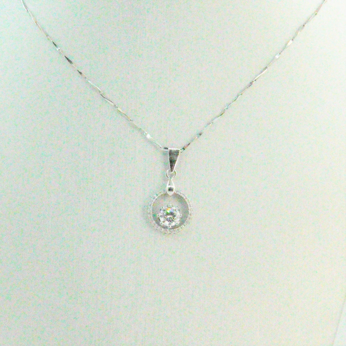 N+P Necklace Circle with CZ