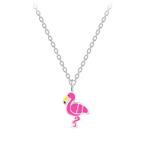 Shock Pink Flamingo Necklace with Pendant
