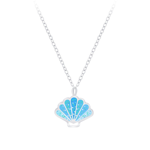 Blue Seashell Necklace with Pendant