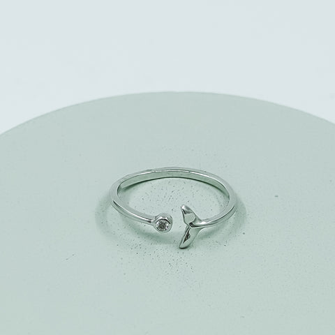 Mermaid Tail with CZ Ring