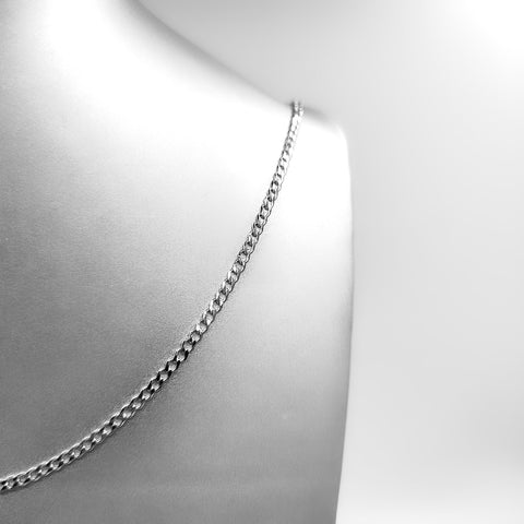 Silver Necklace - Thin Rough Chain