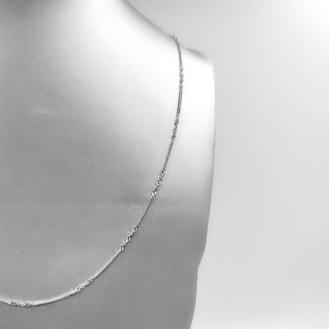 Silver Necklace - Chain + Water Wave