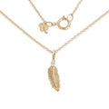 Golden Feather Double Diamond Necklace