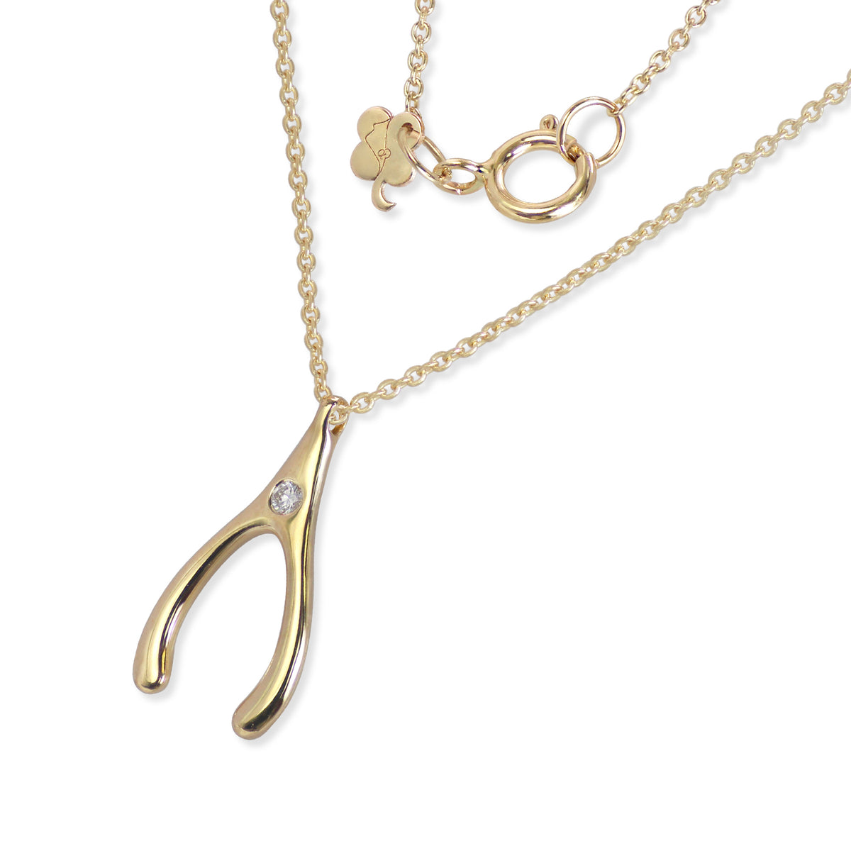 Diamond Encrusted Wishbone Necklace