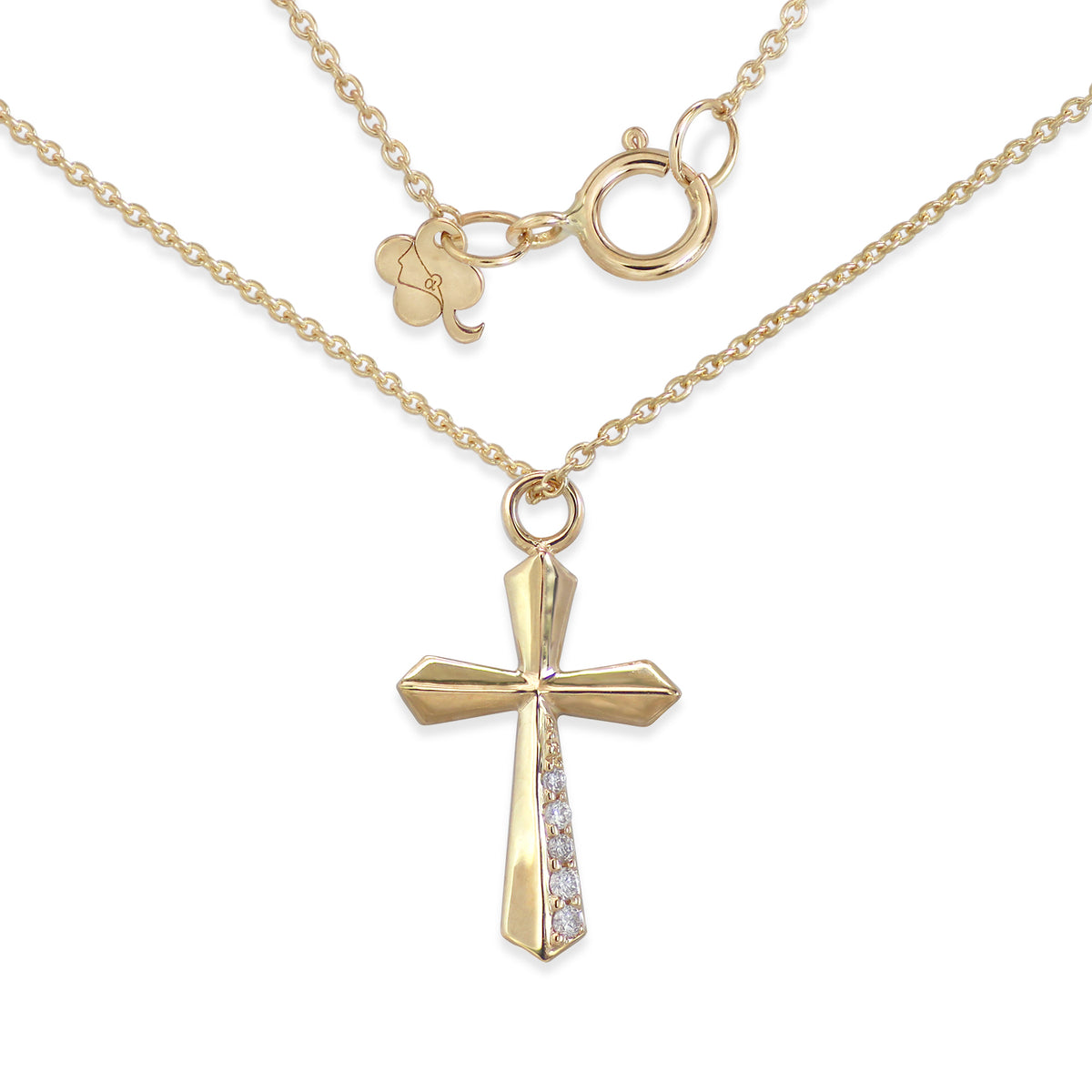 Golden Crucifix Diamond Necklace