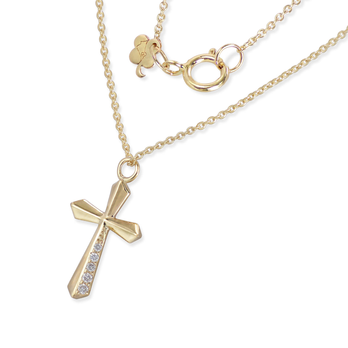 Golden Crucifix Diamond Necklace