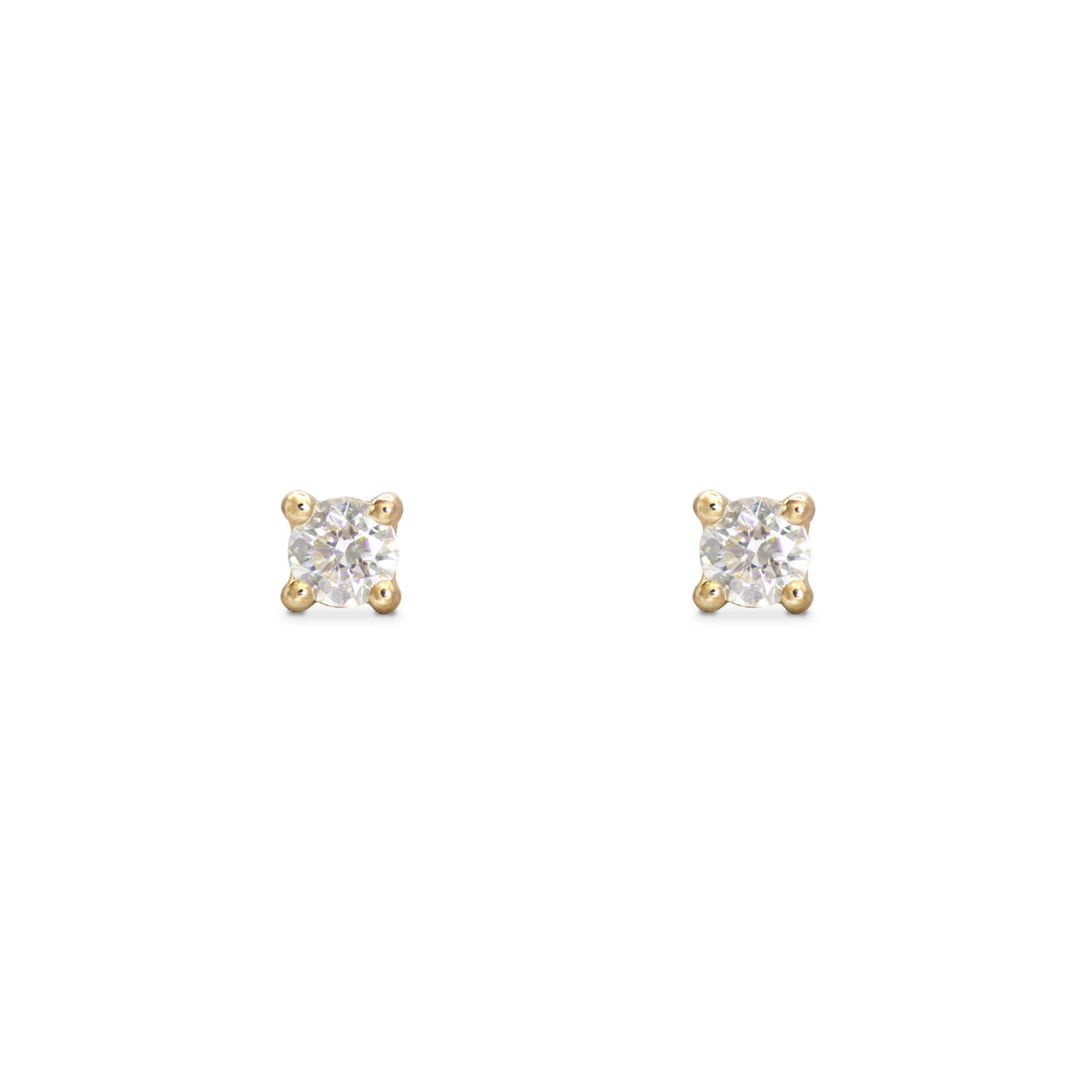 Four Prong Diamond Stud Earring 2mm