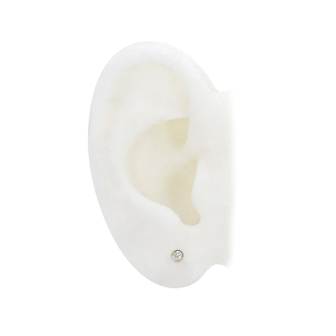 Diamond Bezel Stud Earring 3mm
