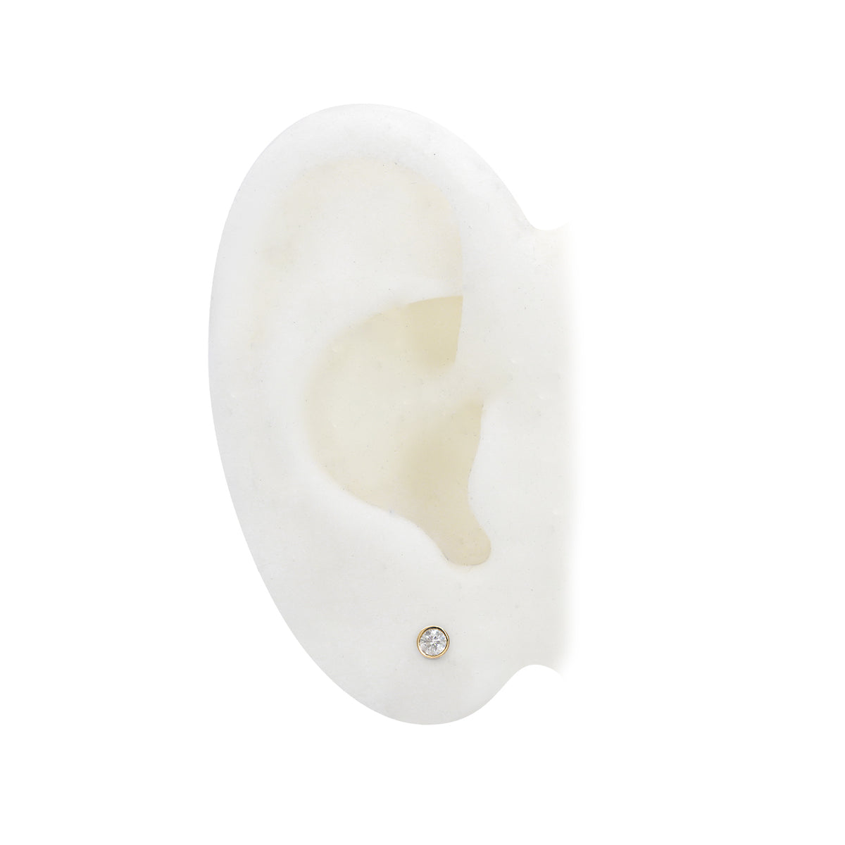 Diamond Bezel Stud Earring 4mm